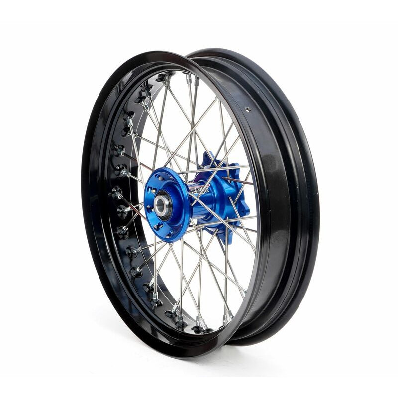 Roue Avant Complète Moyeu Bleu RFX Race SM 17x3,50 pour Yamaha YZ 125 (93-26) - FXWH 40004 55BL Roue Avant Complète Moyeu Bleu RFX Race SM 17x3,50 pour Yamaha YZ 125 (93-26) - FXWH 40004 55BL