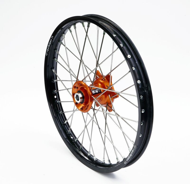 Roue Avant Complète Moyeu Orange RFX Race MX 21x1,60 pour KTM 125 SX (16-25) - FXWH 50002 55OR