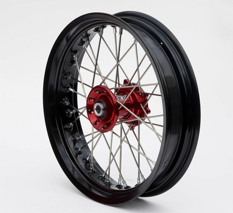 Roue Avant Complète Moyeu Rouge RFX Race SM 17x3,50 pour Beta RR 125 2T Enduro (18-19) - FXWH 60002 55RD
