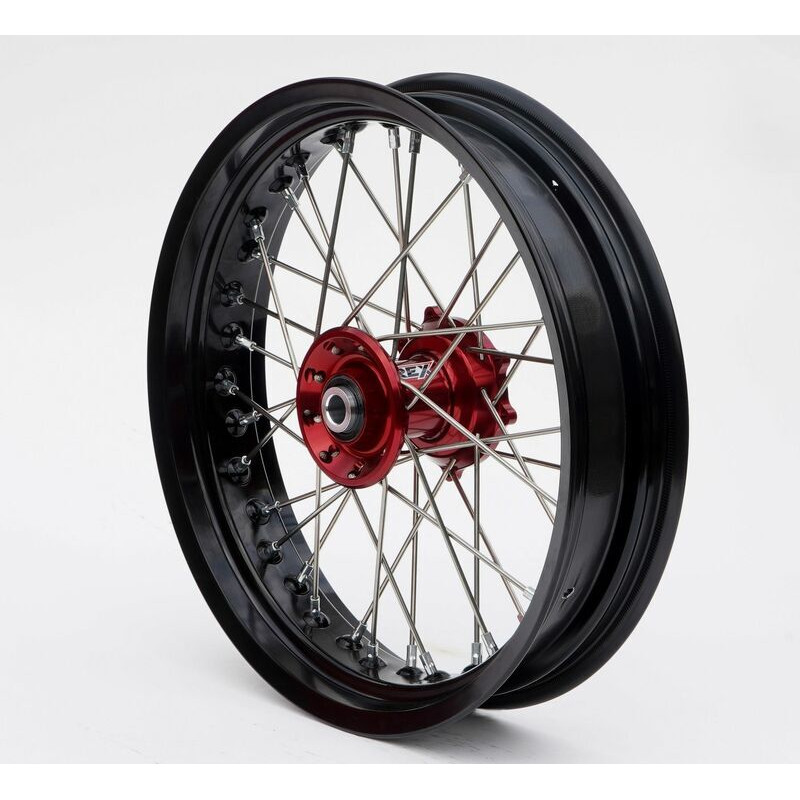 Roue Avant Complète Moyeu Rouge RFX Race SM 17x3,50 pour Beta RR 200 2T (20-24) - FXWH 60002 55RD Roue Avant Complète Moyeu Rouge RFX Race SM 17x3,50 pour Beta RR 200 2T (20-24) - FXWH 60002 55RD
