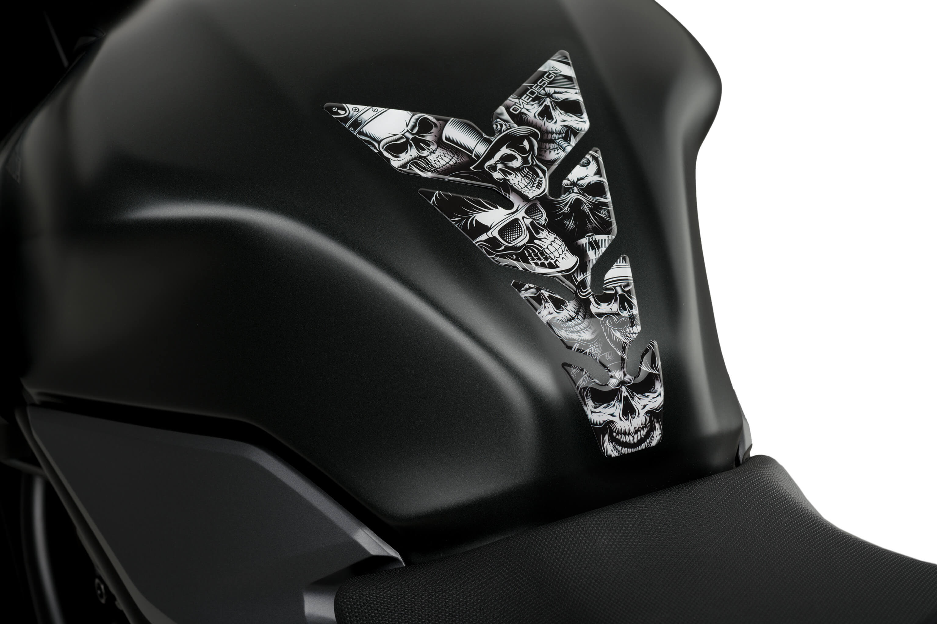 Protection de Réservoir Moto Universel Skull Party Black & White