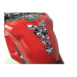 Protection de Réservoir Moto Universel Skull Party Black & White