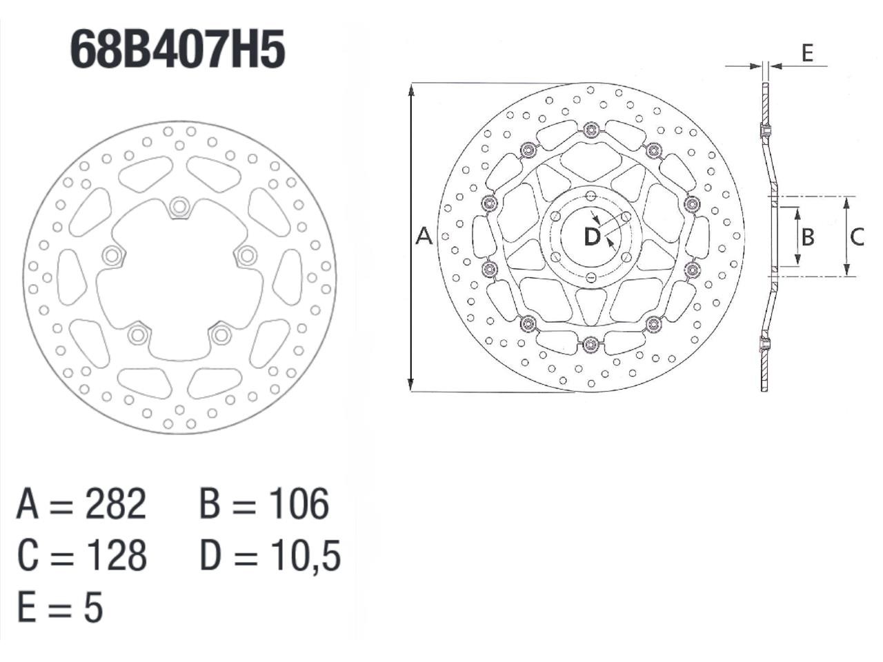 Disque de frein arrière Brembo pour 1200 Tiger (12-19)