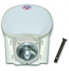 Plaque Phare Moto Cross Vintage UFO Blanche