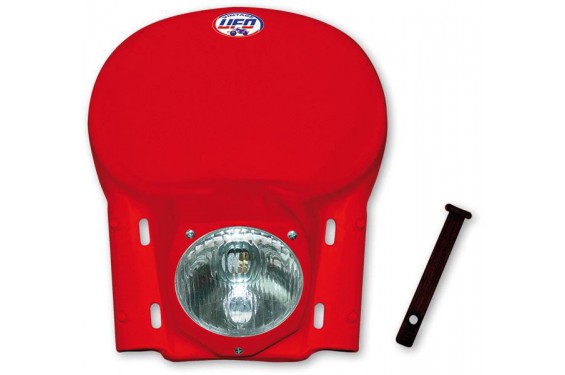 Plaque Phare Moto Cross Vintage UFO Rouge