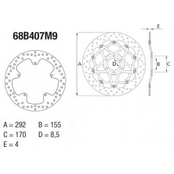 Disque de frein avant Brembo pour YZF-R 125 (08-13)