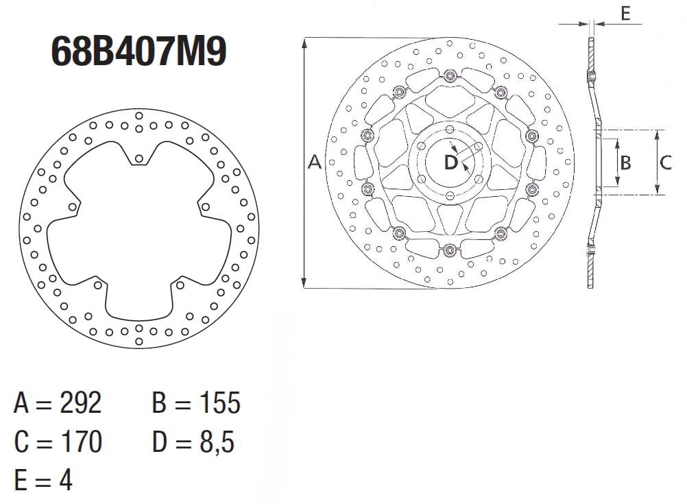 Disque de frein avant Brembo pour YZF-R 125 (08-13)