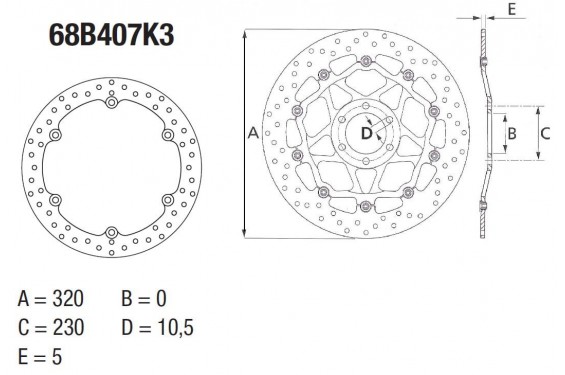 Disque de frein avant Brembo pour CBR650F (14-18) CB650F (14-18)