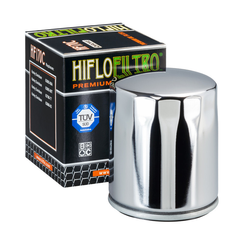 Filtre à huile Hiflofiltro Chrome - HF170C pour Harley Davidson XLH 883 Sportster (86-15) - HF170C
