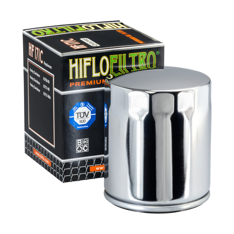 Filtre à huile Hiflofiltro Chrome - HF171C pour Harley Davidson FXSB 1690 Softail Breakout (18-19) - HF171C