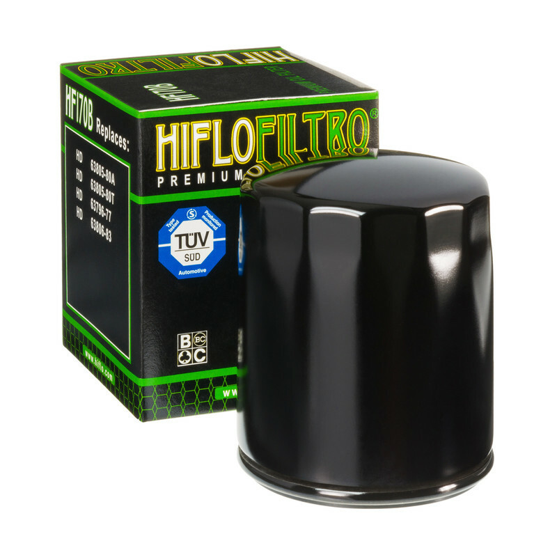 Filtre à huile Hiflofiltro Noir brillant - HF170B pour Harley Davidson Heritage Soft. Class (1999) - HF170B