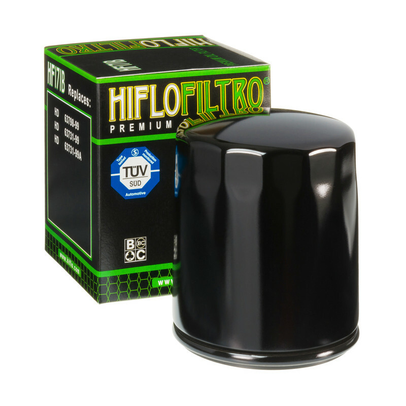 Filtre à huile Hiflofiltro Noir brillant - HF171B pour Harley Davidson Fat Boy (00-07) - HF171B