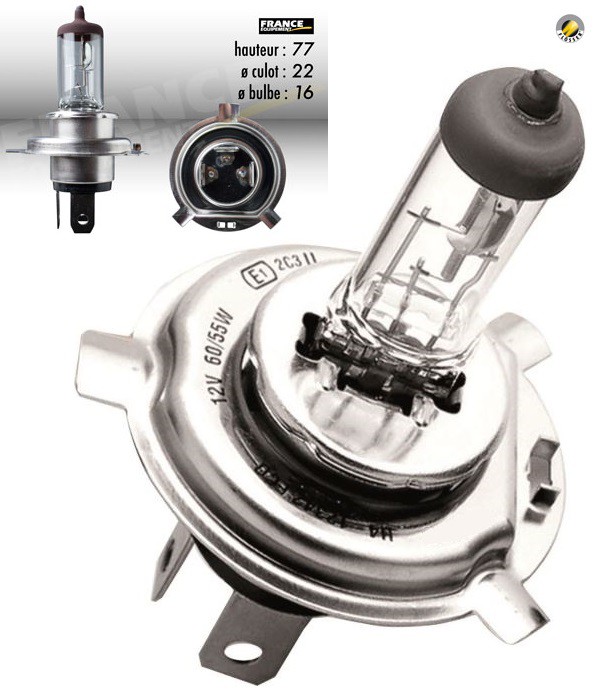 Ampoule H4 12V-55/100W FLOSSER pour Moto-Quad-Scooter