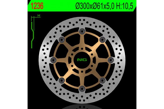 Disque de Frein Moto NG Brake Avant pour Aprilia RS250 (95-05) 1236 Disque de Frein Moto NG Brake Avant pour Aprilia RS250 (95-05) 1236