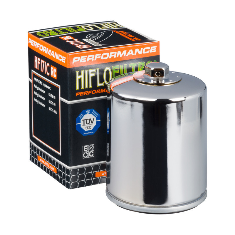 Filtre à huile Hiflofiltro Perf chrome - HF171CRC pour HD FXD 1450 Dyna Super Glide (99-06) - HF171CRC