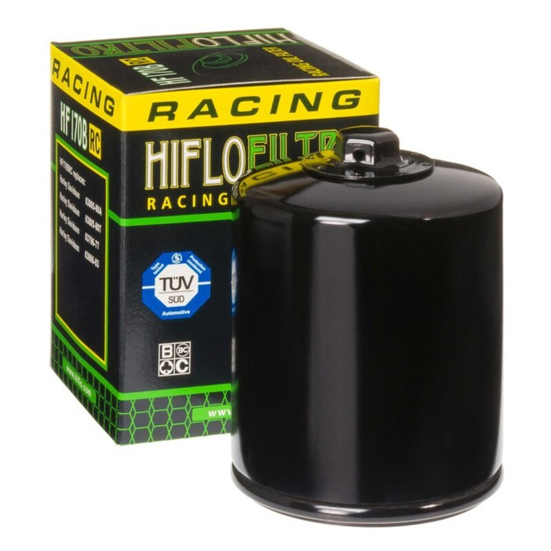 Filtre à huile Hiflofiltro Perf noir brillant - HF170BRC pour HD Softail Special (1996) - HF170BRC