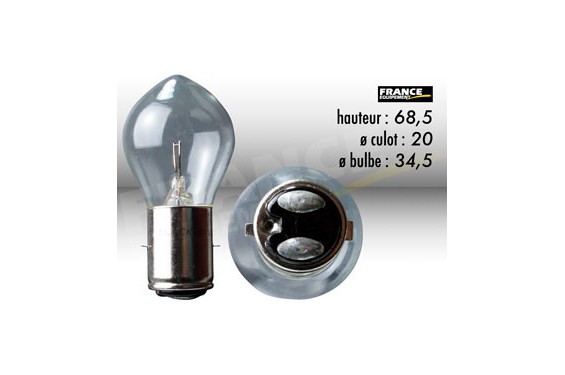 Ampoule Phare 6V-15W RING pour Moto-Quad-Scooter