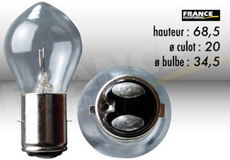 Ampoule Phare 6V-15W RING pour Moto-Quad-Scooter