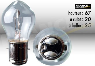 Ampoule Phare 12V-25/25W BA20D RING pour Moto-Quad-Scooter
