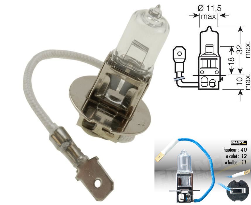 Ampoule H3 12V-55W RING pour Moto-Quad-Scooter