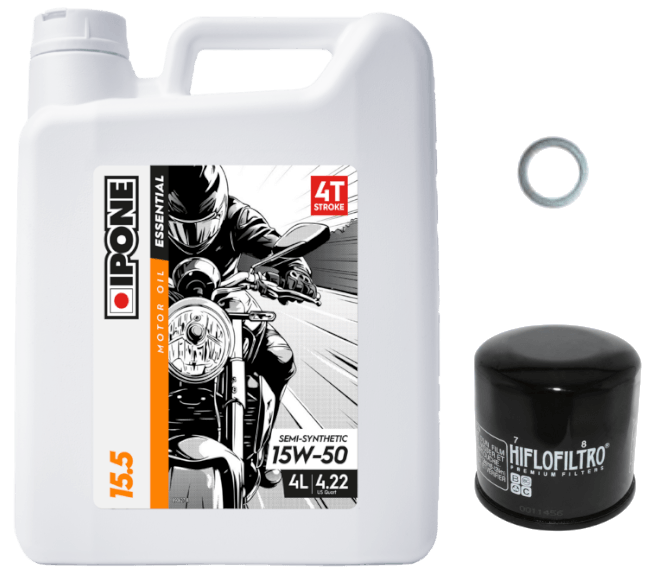 Pack Vidange BMW K 1200 LT (99-08) - Ipone 15.5 (15W50) + HF163 + Joint 14mm