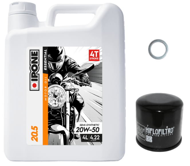 Pack Vidange Harley Davidson Breakout 114 (2020) - Ipone 20.5 (20W50) + HF171B + Joint O-ring (1/2")