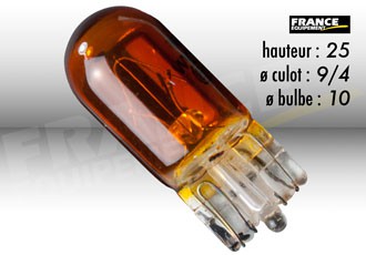 Ampoule Temoin Orange 12V-5W RING pour Moto-Quad-Scooter