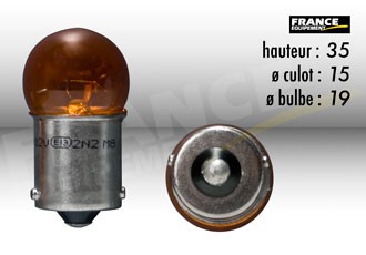 Ampoule Graisseur Clignotant Orange 12V-10W RING pour Moto-Quad-Scooter