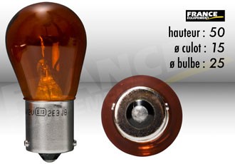 Ampoule Clignotant Orange 12V-21W RING pour Moto-Quad-Scooter