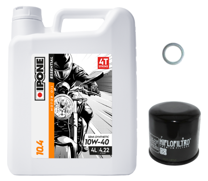 Pack Vidange Kawasaki GPZ 1100 (81-85) - Ipone 10.4 (10W40) + HF401 + Joint 12mm