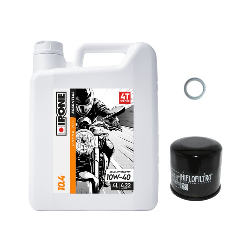 Pack Vidange Yamaha FZR 1000 (87-90) - Ipone 10.4 (10W40) + HF401 + Joint 14mm Pack Vidange Yamaha FZR 1000 (87-90) - Ipone 10.4 (10W40) + HF401 + Joint 14mm