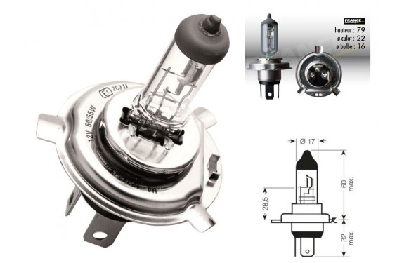 Ampoule H4 12V-55/60W RING Ultra Xenon pour Moto-Quad-Scooter