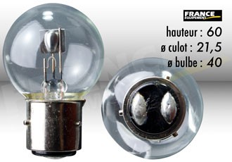 Ampoule Phare 12V-40/45W BA21D RING pour Moto-Quad-Scooter