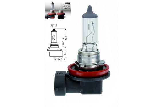Ampoule H11 12V-55W RING pour Moto-Quad-Scooter
