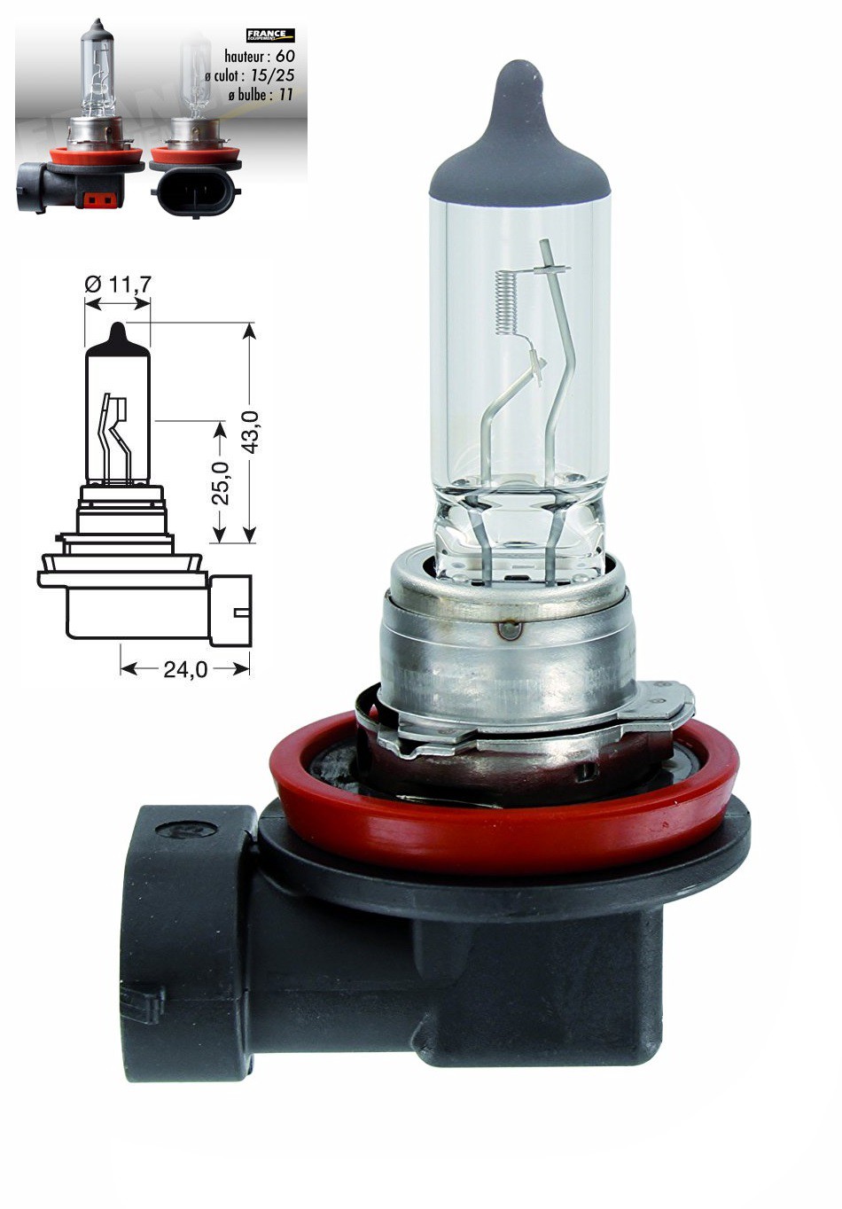 Ampoule H11 12V-55W RING pour Moto-Quad-Scooter