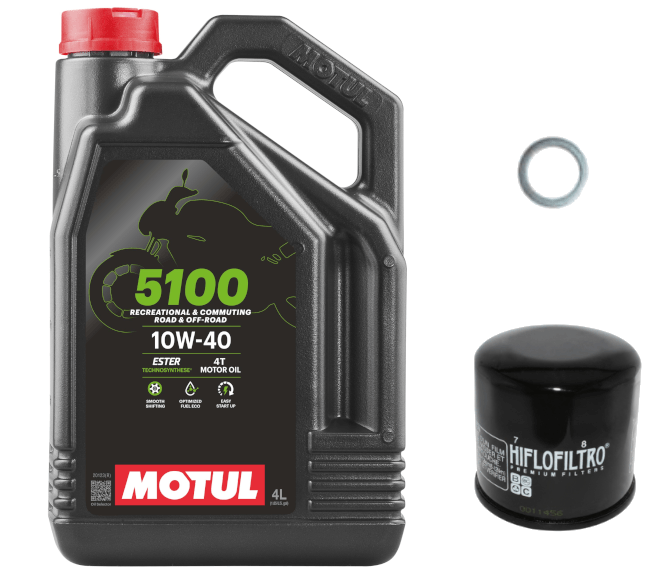 Pack Vidange Kawasaki Z 750 S (05-06) - Motul 5100 10w40 + HF204 + Joint 12mm