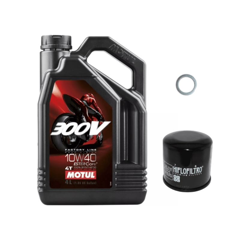 Pack Vidange MV Agusta F4 750 Biposto (00-07) - Motul 300V 10w40 + HF554 + Joint 12mm Pack Vidange MV Agusta F4 750 Biposto (00-07) - Motul 300V 10w40 + HF554 + Joint 12mm