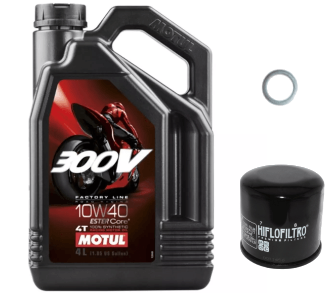 Pack Vidange MV Agusta F4 750 Biposto (00-07) - Motul 300V 10w40 + HF554 + Joint 12mm