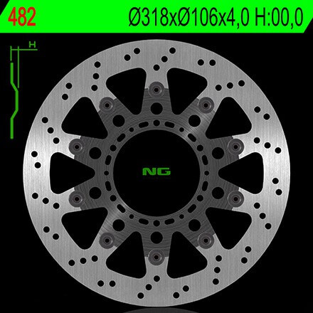 Disque de Frein Moto NG Brake Avant pour Honda NSR125R (93-03) 482