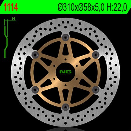 Disque de Frein Moto NG Brake Avant pour Honda CBR1100XX (97-98) 1114