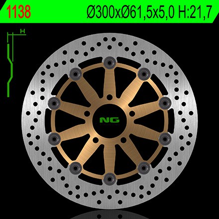 Disque de Frein Moto NG Brake Avant pour Suzuki GSX-R 750 (85-87) 1138