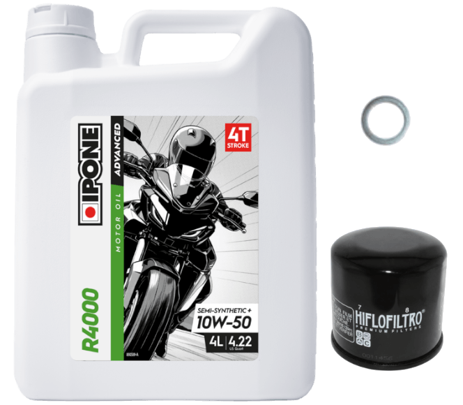 Pack Vidange Husqvarna Vitpilen 401 (18-25) - Ipone R4000 10W50 + HF155 + Joint 12mm