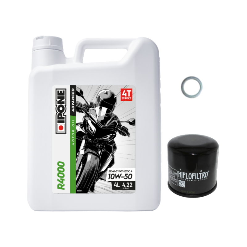 Pack Vidange KTM 790 Adventure R (19-20) - Ipone R4000 10W50 + HF650 + Joint 12mm Pack Vidange KTM 790 Adventure R (19-20) - Ipone R4000 10W50 + HF650 + Joint 12mm