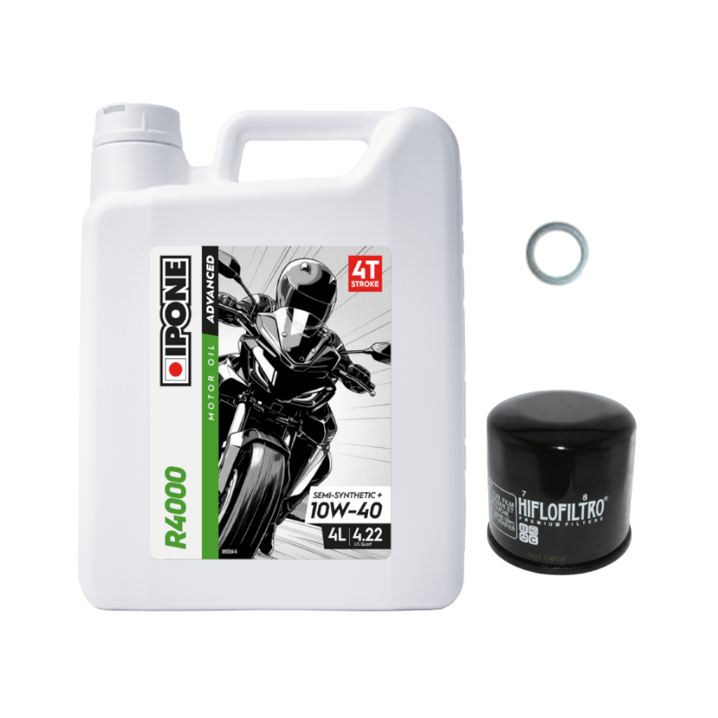 Pack Vidange Suzuki GSX 1400 (02-07) - Ipone R4000 10W40 + HF138 + Joint 14mm Pack Vidange Suzuki GSX 1400 (02-07) - Ipone R4000 10W40 + HF138 + Joint 14mm