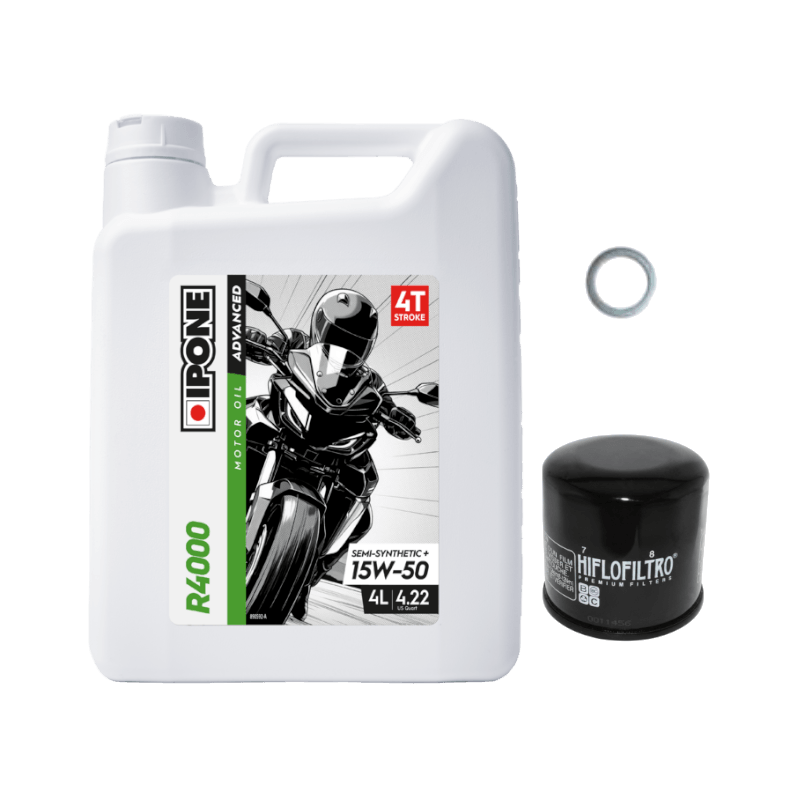 Pack Vidange BMW K 100 RS (83-92) - Ipone R4000 15W50 + HF163 + Joint 14mm Pack Vidange BMW K 100 RS (83-92) - Ipone R4000 15W50 + HF163 + Joint 14mm