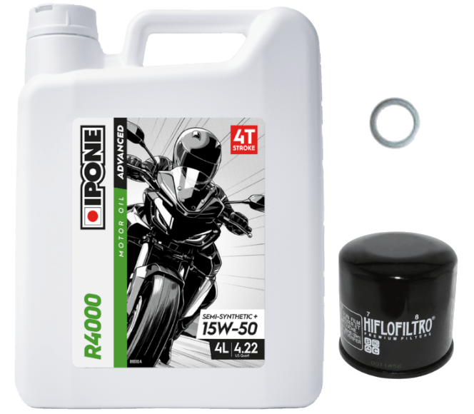 Pack Vidange BMW K 100 RT (84-89) - Ipone R4000 15W50 + HF163 + Joint 14mm