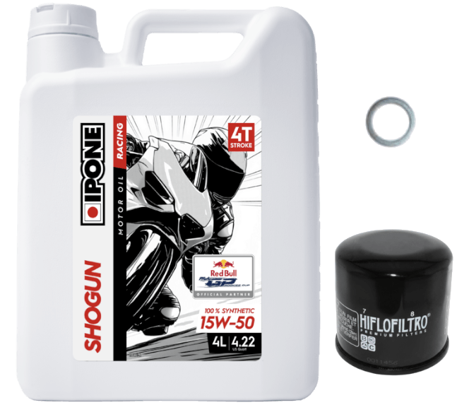 Pack Vidange Ducati Panigale V2 (20-24) - Ipone Shogun 15w50 + HF159 + Joint 12mm