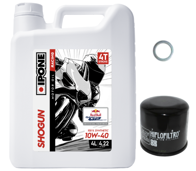 Pack Vidange Yamaha YZF-R6 (06-21) - Ipone Shogun 10w40 + HF204RC + Joint 14mm