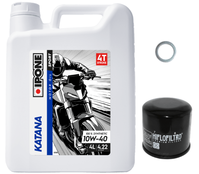 Pack Vidange Yamaha FZ6 N (2007) - Ipone Katana 10w40 + HF204 + Joint 14mm