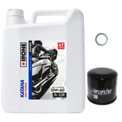 Pack Vidange Indian Challenger Limited (21-22) - Ipone Katana High Torque 15w60 + HF175 + Joint 12mm